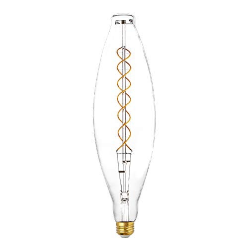 FLSNT BT38 Oversized LED Vintage Edison Bulbs 60W Equivalent,Artistical Dimmable 7W LED Pendant Light Bulbs,2200K Warm White,E26 Medium Base,CRI90,480LM,Clear Glass Finishing