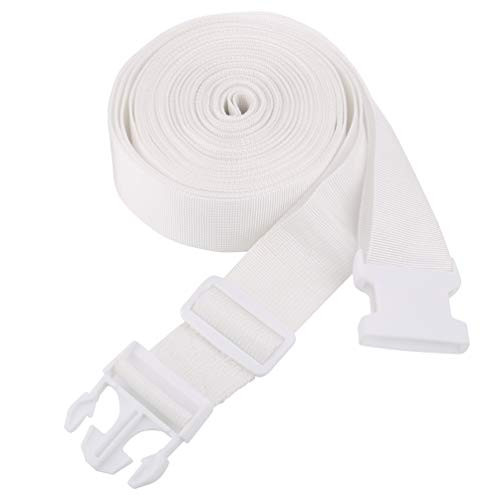 DLLJ White Strap for Twin Beds/Twin to King Bed Strap/Twin Bed Connector/Twin Bed Joiner for Converting Twin to King or Twin XL to King  33ft Long 2in Wide Bed Connector Strap with Adjustable Buckle
