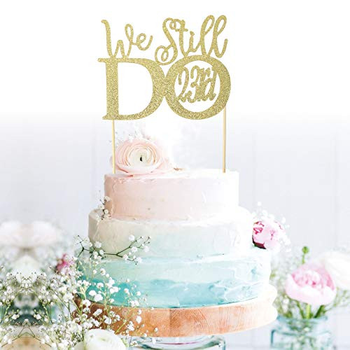 GrantParty Glitter Gold 23rd Anniversary Cake Topper We Still Do 23rd Fabulous 23 Finally 23rd Vow Renewal Wedding Anniversary Cake Topper