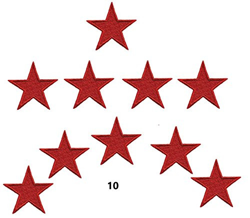Iron On Patches - Red Star Patch 10 pcs Iron On Patch Embroidered Applique A-34