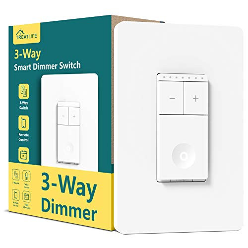 3 Way Smart Dimmer Switch Treatlife Single Pole Smart Switch Works with Alexa, Google Assistant, WiFi Dimmer Remote Control, Neutral Wire Needed, Schedule, No Hub Required, ETL, FCC