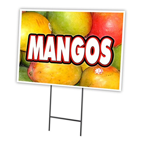 MANGOS 12"x16" Yard Sign & Stake | Advertise Your Business | Stake Included Double Sided Image | Made in The USA