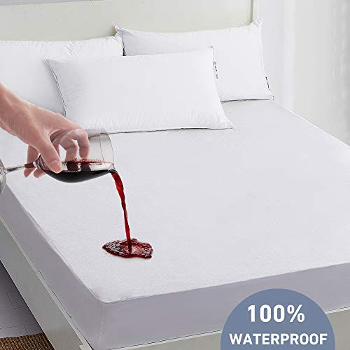 Leeden Waterproof Mattress Protector California King Size Mattress Pad Cover Fitted 8-21 in Pocket Breathable Noiseless Soft Cover (White,California King) Leeden Waterproof Mattress Protector California King Size Mattress Pad Cover Fitted 8-21 in Pocket Breathable Noiseless Soft Cover (White,California King)