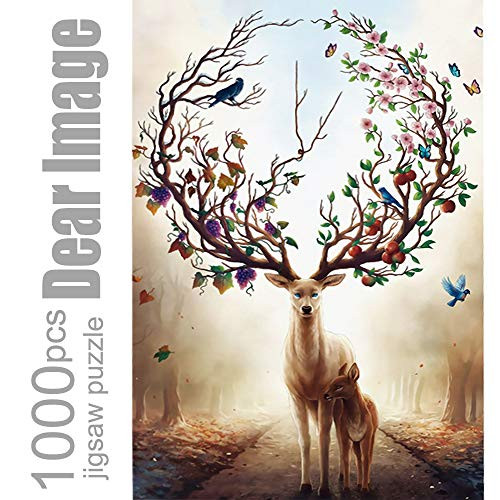 Jigsaw Puzzles 1000 Pieces for Adults Educational Fun Game Intellectual Decompressing Interesting Puzzle Dear Image