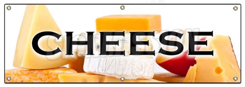 72" Cheese Banner Sign Dairy Milk American Swiss Grilled Calcium provolone 72" Cheese Banner Sign Dairy Milk American Swiss Grilled Calcium provolone