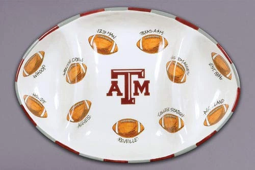 Magnolia Lane Collegiate Ceramic Football Platter (Texas A&M)