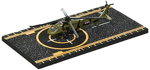 Hot Wings Black Hawk Helicopter with Connectible Runway Die Cast Plane
