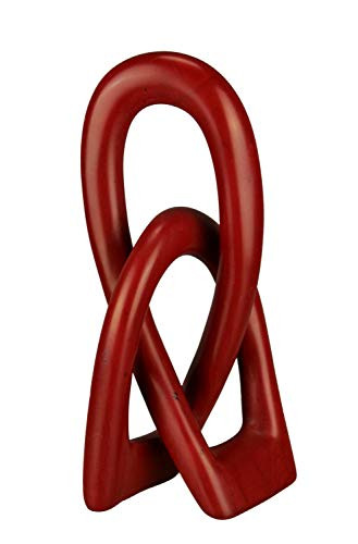 Things2Die4 Red Hand Carved Natural Stone Love Knot Sculpture