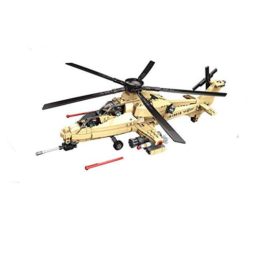 General Jims Military Fighter WZ-10 Helicopter Building Model WZ10 Helicopter Brick Toy Set