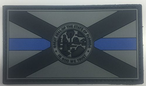 SUBDUED FLORIDA THIN BLUE LINE FLAG PVC PATCH