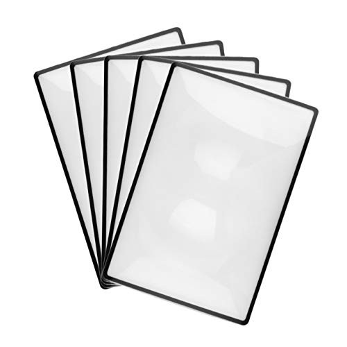 YASUOA 5 Pieces Page Magnifier Magnifying Sheet 3X Reading Magnifying Glass Loupe Lens Reading Aid for Reading Small Prints Maps Books Low Vision Seniors with Aging Eyes Students,Relieve Eye Strain