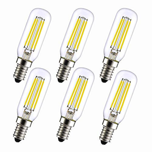 Dimmable T6 LED Bulb, 40W Equivalent Candelabra Light Bulbs 5000K Daylight White 400lm 4W E12 Vintage LED Edison Bulb, 6-Pack