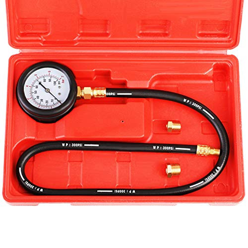 JIFETOR Oil Pressure Tester Kit, Professional Engine Diagnostic Test, 100PSI Pressure Gauge Tool with Hose Adapter for Truck Car ATV