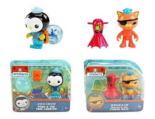 Octonauts Rescue Figure & Sea Creature Pack - Peso & The Tree Lobster & Kwazi & The Vampire Squid S7