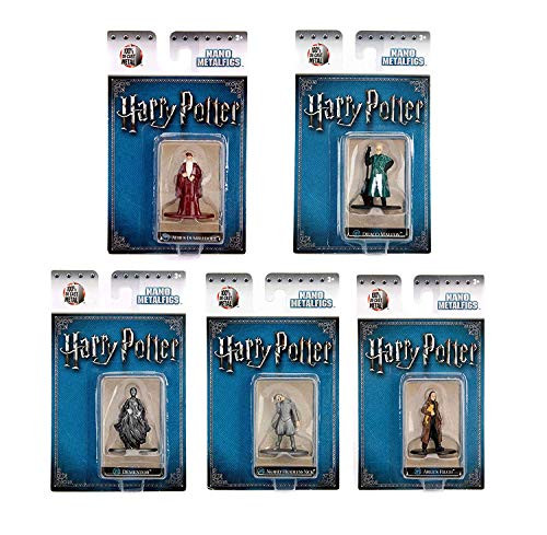 HARRY POTTER Nano Metalfigs Die-Cast Mini Figures Set of 5 - Draco Malfoy, Dumbledore, Argus Filch, Nearly Headless Nick, Dementor HARRY POTTER Nano Metalfigs Die-Cast Mini Figures Set of 5 - Draco Malfoy, Dumbledore, Argus Filch, Nearly Headless Nick, Dementor