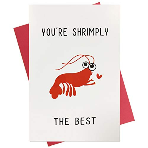 Funny Birthday Card, Cute Anniversary Card, Shrimply The Best Valentine's Day Card for Him or Her