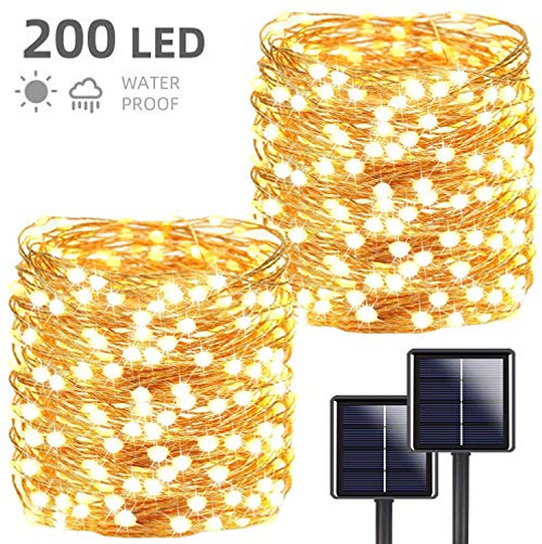 AVERYN Solar Powered String Lights,72FT 200 LEDs Outdoor Fairy Lights,Waterproof Copper Wire 8 Mode Solar Fairy Lights for Patio Garden Yard Party (2 Pack,Warm White) AVERYN Solar Powered String Lights,72FT 200 LEDs Outdoor Fairy Lights,Waterproof Copper Wire 8 Mode Solar Fairy Lights for Patio Garden Yard Party (2 Pack,Warm White)