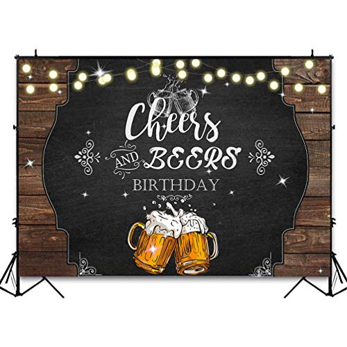 COMOPHOTO Cheers and Beers Birthday Backdrop Men Bday Party Banner Rustic Glitter Wood Cheers Photography Background for Parties Decoration Photo Booth Shoot 7x5ft Vinyl COMOPHOTO Cheers and Beers Birthday Backdrop Men Bday Party Banner Rustic Glitter Wood Cheers Photography Background for Parties Decoration Photo Booth Shoot 7x5ft Vinyl