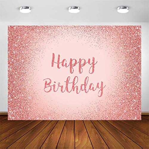 COMOPHOTO Rose Gold Backdrop for Women Birthday Party Photobooth Background 7x5ft Girls Happy Birthday Banner Decoration Pink Rose Gold Glitter Spots Dot Sparkle Bday Photography Backdrops COMOPHOTO Rose Gold Backdrop for Women Birthday Party Photobooth Background 7x5ft Girls Happy Birthday Banner Decoration Pink Rose Gold Glitter Spots Dot Sparkle Bday Photography Backdrops
