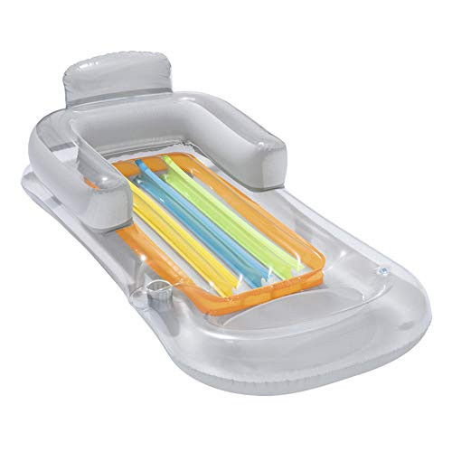 ECOiNVA Inflatable Swimming Pool Lounger Rafts Floats Suntan Tub Beach Float for Summer Outdoor Swimming Pool Party (Clear)
