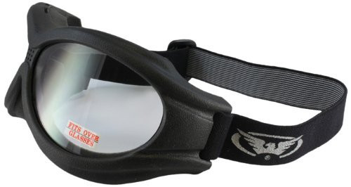 Global Vision Big Ben Motorcycle Goggles Black Frame Clear Lens Anti Fog Coated