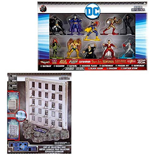 NanoScene Metalfigs Light - Up Collectible Case & Nano Metalfigs Die-Cast Mini-Figures 10-Pack Including Batman, Batgirl, Flash, Poison Ivy - Bundle NanoScene Metalfigs Light - Up Collectible Case & Nano Metalfigs Die-Cast Mini-Figures 10-Pack Including Batman, Batgirl, Flash, Poison Ivy - Bundle