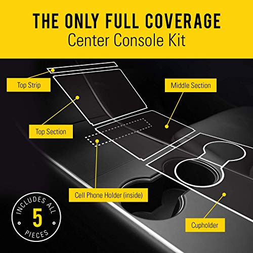 HumanFriendly Tesla Model 3 Center Console Wrap Kit by EV Armor - Matte Black