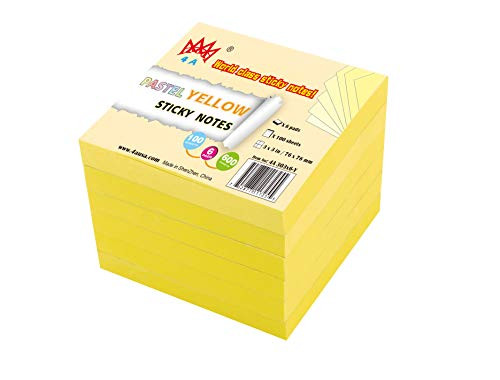 4A Sticky Notes,3 x 3 Inches,Canary Yellow,Self-Stick Notes,100 Sheets/Pad,6 Pads/Pack,4A 303x6-Y