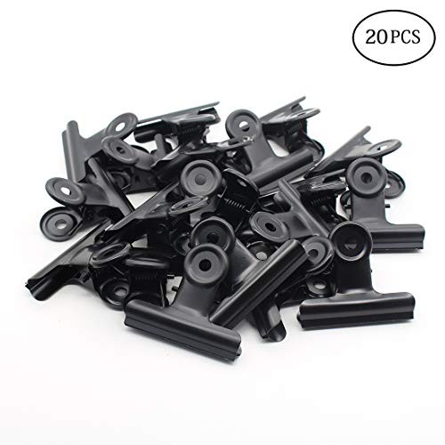 20 Pack 2 Inches Pack Metal Hinge Clips Black,Binder Clips File Paper Money Clamps for Office