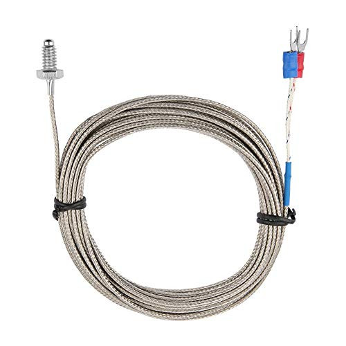 Thermocouple Cable K Type, Temperature Measuring Probe M6 BSW Screw Thread K Type Thermocouple Cable 1-5M(5M)
