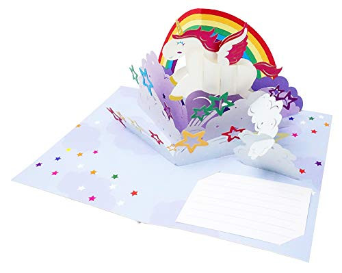 Be A Unicorn - 3D Pop Up Greeting Card For All Occasions - Love, Birthday, Christmas, Goodluck, Congrats, Get Well - Message Note for Personalized - Amazing, Happy Gift - Thick Envelope, Fold Flat