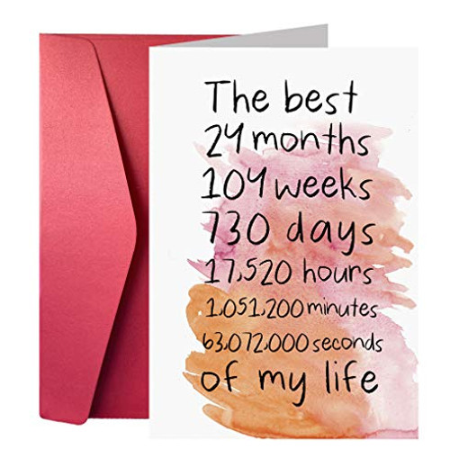 Second Year Anniversary Card, Two Years Anniversary Card for Him or Her, Thoughtful Anniversary Card Second Year Anniversary Card, Two Years Anniversary Card for Him or Her, Thoughtful Anniversary Card
