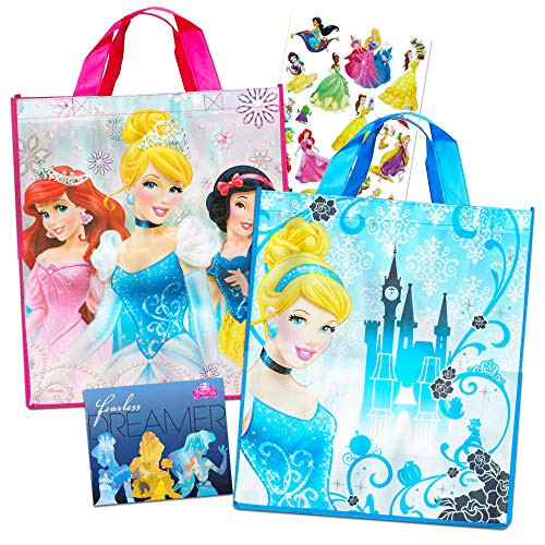 Disney Princess Reusable Tote Grocery Bag Pack ~ 2 Pack of Princess Reusable Tote Bag for Groceries and Presents (Disney Princess Totes)