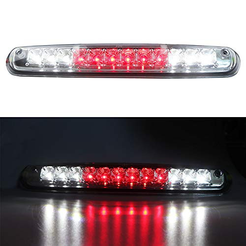Sanzitop LED 3rd Brake Light Rear Brake Light Cargo Lamp Fit for 2007-2013 Chevrolet Silverado 1500 2500HD 3500HD, 2007-2013 GMC Sierra 1500 2500HD 3500HD (Chrome Housing Clear Lens)