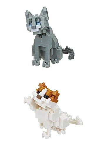 Nanoblocks 2 Cats  Scottish Fold and Russian Blue Cats Sets (Japan Import)