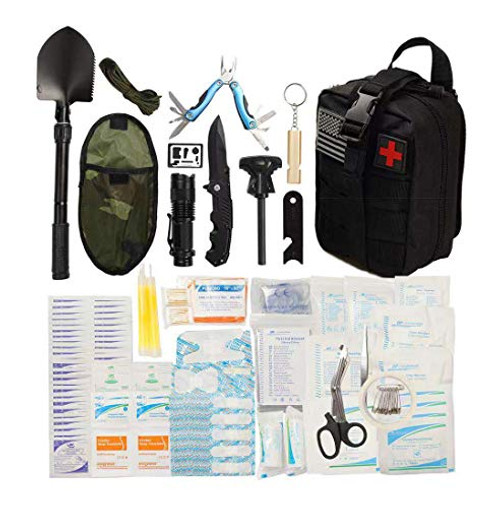 WildmanSurvival 313 pcs. Survival First Aid Kit IFAK Molle System Compatible Outdoor Gear Emergency Kits Trauma Bag for Camping Hunting Hiking Home Boat Car Earthquake and Adventures (Black) WildmanSurvival 313 pcs. Survival First Aid Kit IFAK Molle System Compatible Outdoor Gear Emergency Kits Trauma Bag for Camping Hunting Hiking Home Boat Car Earthquake and Adventures (Black)