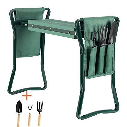Garden Kneeler and Seat Bench Stools KITADIN Foldable Stool with Tool Bag Pouch EVA Foam Pad Outdoor Portable Kneeler for Gardening