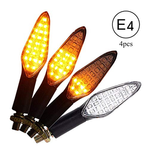 CCAUTOVIE Universal LED Motorcycle turn signals Motorbike Led Turn Signal Lights Motorcycle Indicator Blinker Light Amber, Pack of 4pcs