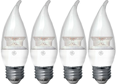GE Lighting 37607 Dimmable LED Chandelier Bulb with Medium Base, 4.2-Watt, 4-Pack