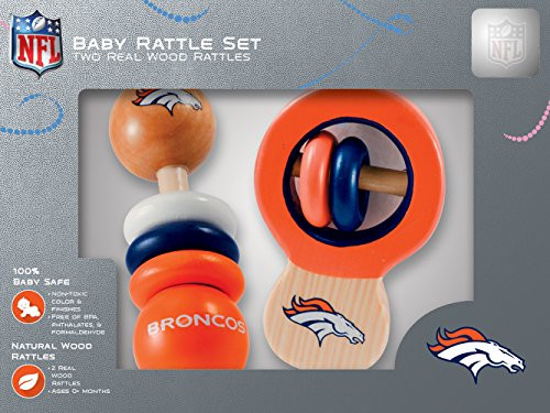 NFL  Denver Broncos Baby Rattle Set - 2 Pack
