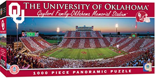 MasterPieces NCAA Oklahoma Sooners Football Stadium Panoramic Jigsaw Puzzle, 1000 Pieces, 13" x 39"