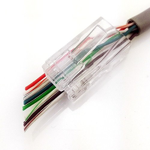 CESS CAT6 Pass Through Type RJ45 RJ-45 8P8C Modular Ethernet Gold Plated Net Network End Plug Cable Connectors (LW) (50 Pack) CESS CAT6 Pass Through Type RJ45 RJ-45 8P8C Modular Ethernet Gold Plated Net Network End Plug Cable Connectors (LW) (50 Pack)