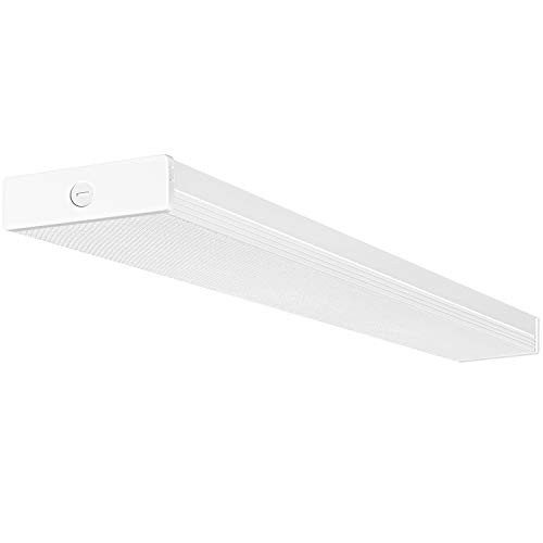 4FT LED Wraparound Light 40W LED Shop Lights for Garage, 4400lm [2-lamp 32W Fluorescent Equiv.], 4000K Neutral White, 4 Foot LED Light Fixtures Flush Mount Ceiling Lighting, Fluorescent Replacement