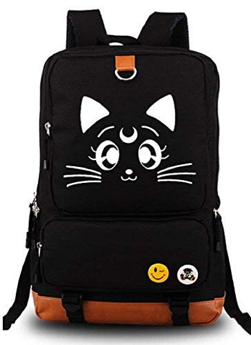 Anime Backpack Sailor Moon Cosplay Luminous Cute Cat School Bag (Pattern Cat)