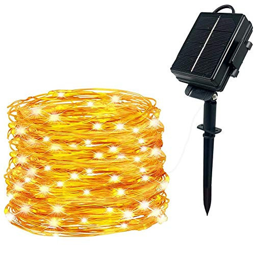 Solar String Lights, 33ft 100 LED Outdoor Fairy String Lights, 8 Lighting Modes Waterproof Solar Powered Lights for Gardens Patio Home Wedding Party Christmas Xmas Decoration Solar String Lights, 33ft 100 LED Outdoor Fairy String Lights, 8 Lighting Modes Waterproof Solar Powered Lights for Gardens Patio Home Wedding Party Christmas Xmas Decoration