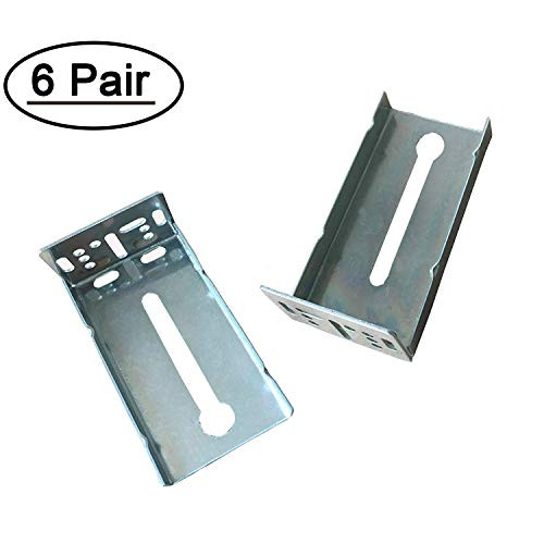 Rear Mounting Brackets for Drawer Slide 6 Pairs - LONTAN B4502 Cabinet Drawer Bracket for Face Frame Cabinets for 1.77 inch(45mm) Width Drawer Gildes