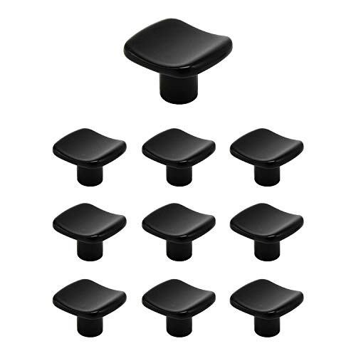 Black Kitchen Cabinet Knobs Square Cabinet Knobs, Drawer Knobs and Pulls Dresser Drawer Knobs, Bathroom Cabinet Knobs, Matte Black, 10 Pack