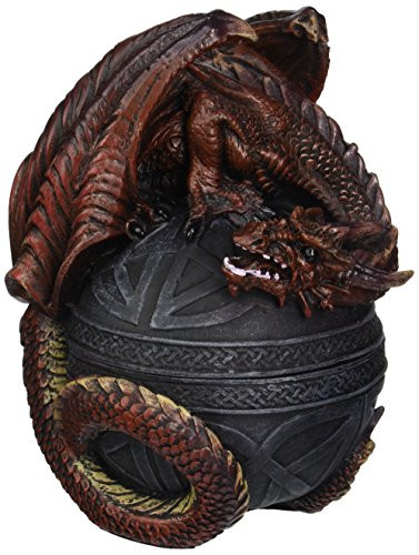 Design Toscano CL551022 Dragon Protector of the Celtic Orb Sculptural Box,full color