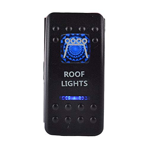 ESUPPORT Car Blue LED Roof Light Rocker Toggle Switch ON OFF 12V 20A, 24V 10A
