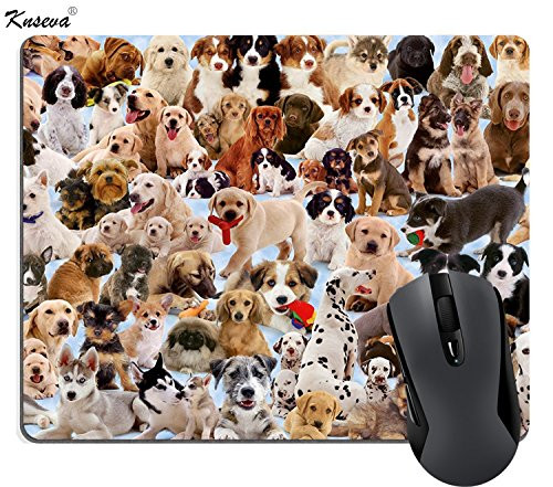 Knseva Dogs Galore Mouse Pad Custom, Cute Pets Puppies Mouse Pads Large Funny Mat